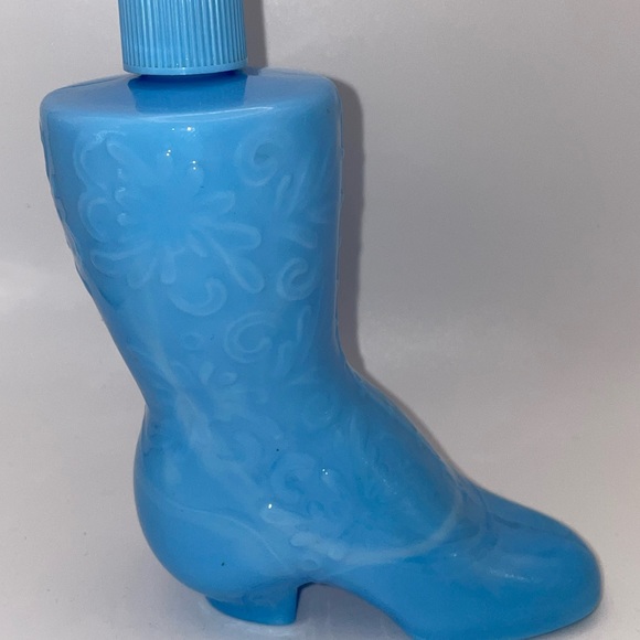 AVON Vintage Blue Roses Roses Cologne Shoe Bottle 4oz Empty - Picture 3 of 9